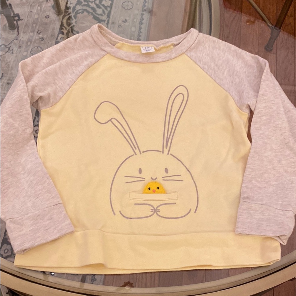 GAP Baby Yellow Bunny Shirt Girls 5 years